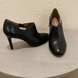 Coach black leather heels